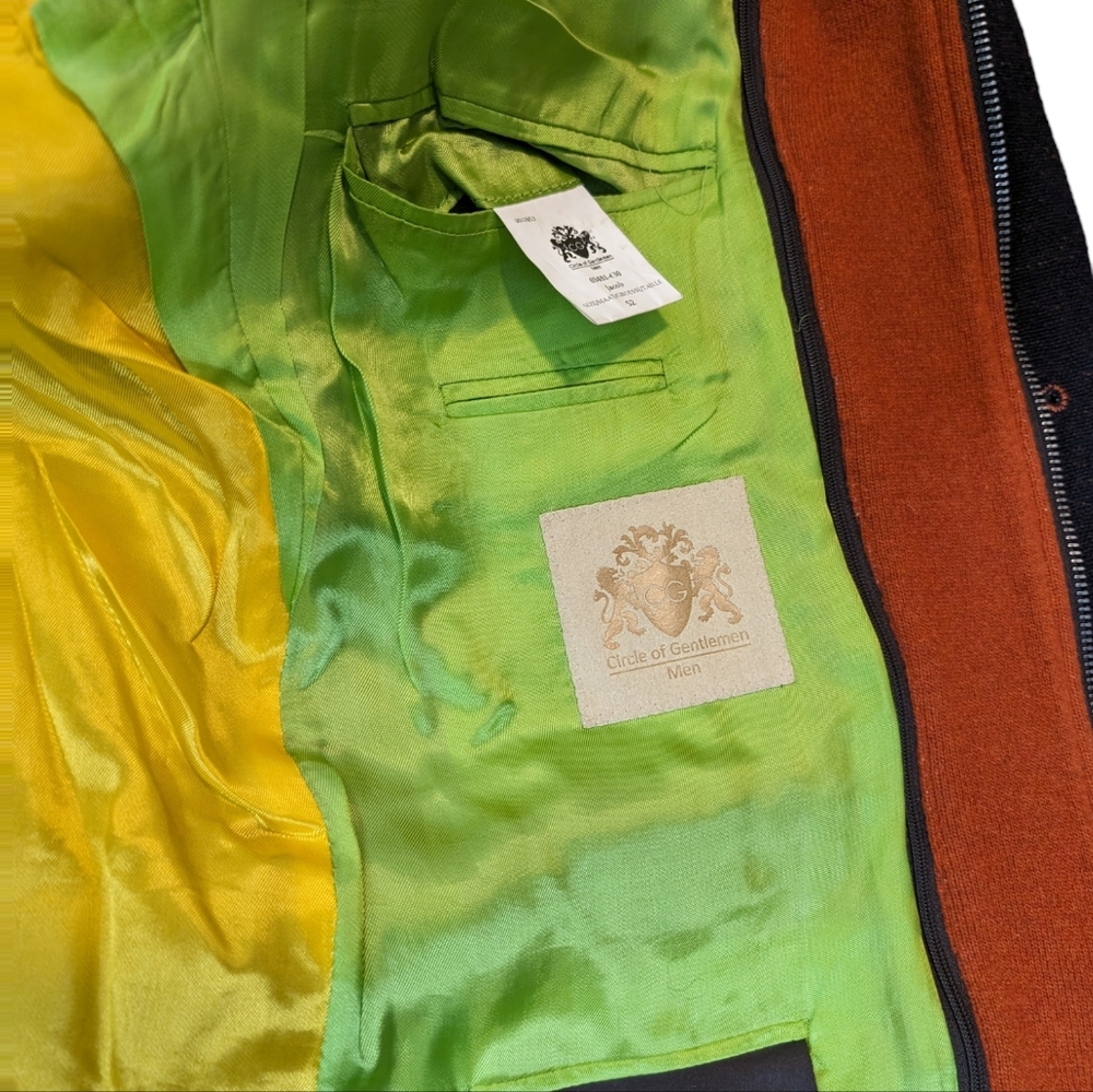 Elegant Men's Blazer with Orange Highlights - Picture 12 of 13